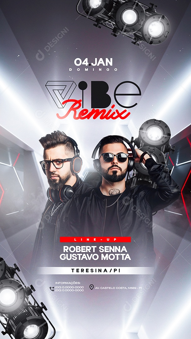 Story Flyer Próximos Shows Vibe Remix Social Media PSD Editável