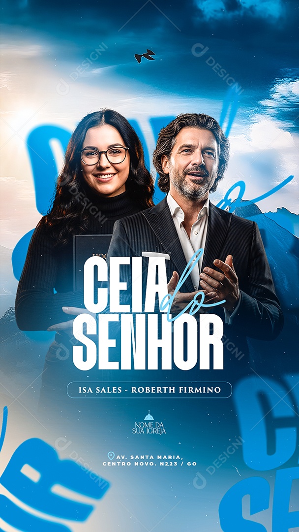 Story Flyer Gospel Ceia do Senhor Social Media PSD Editável