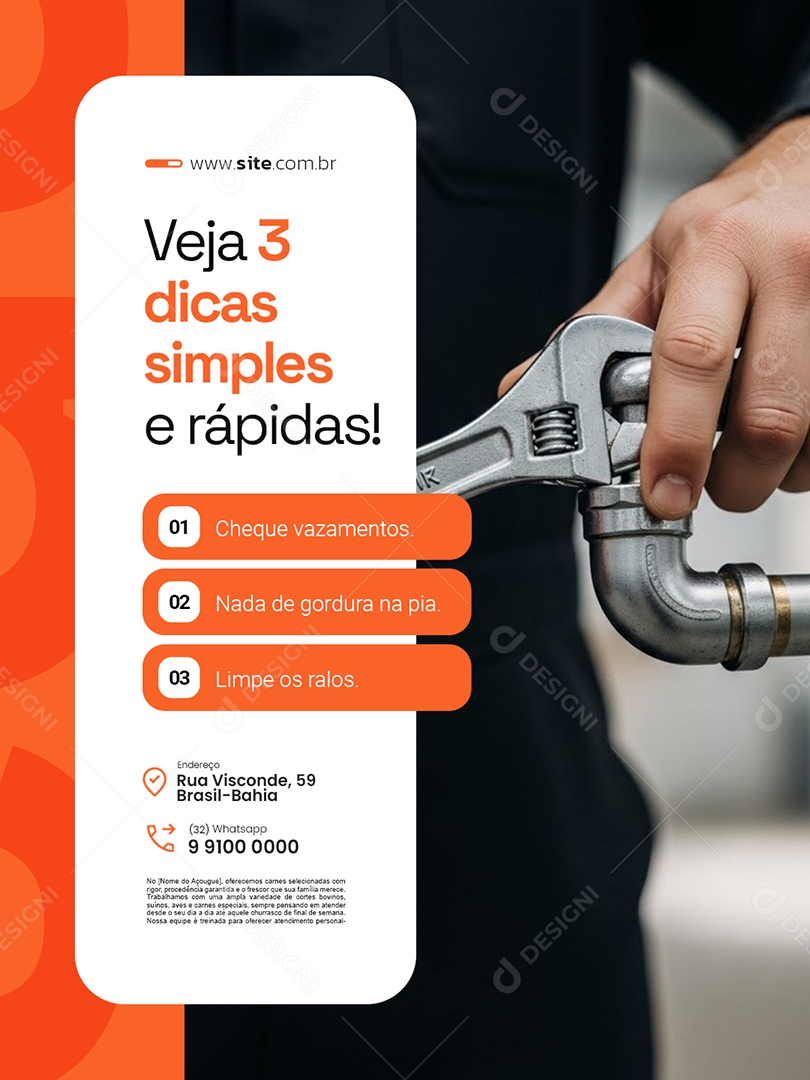 Encanador Veja Três Dicas Simples e Rápidas Social Media PSD Editável