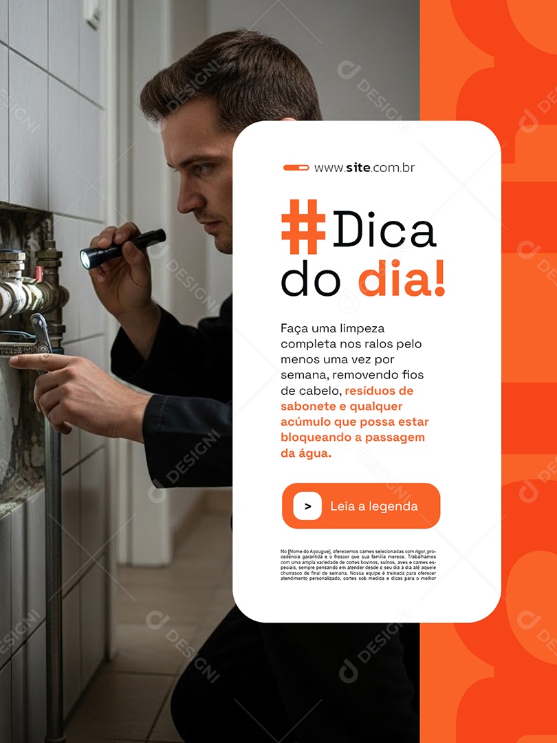 Encanador Dica do Dia Faça Uma Limpeza Social Media PSD Editável