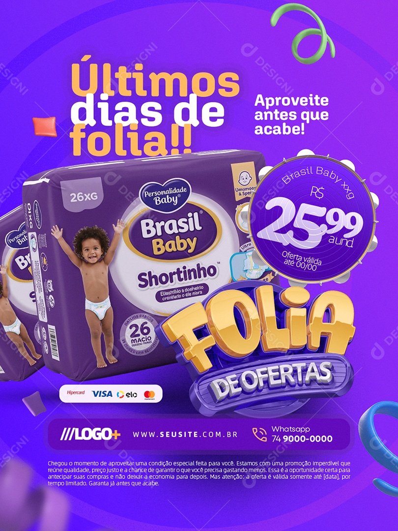 Farmácia Folia de Ofertas Últimos Dias de Folia Social Media PSD Editável
