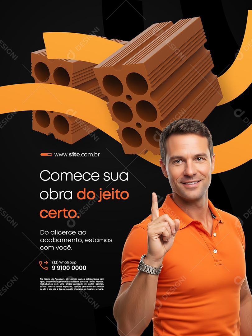 Material Construção Comece Sua Obra do Jeito Certo Social Media PSD Editável