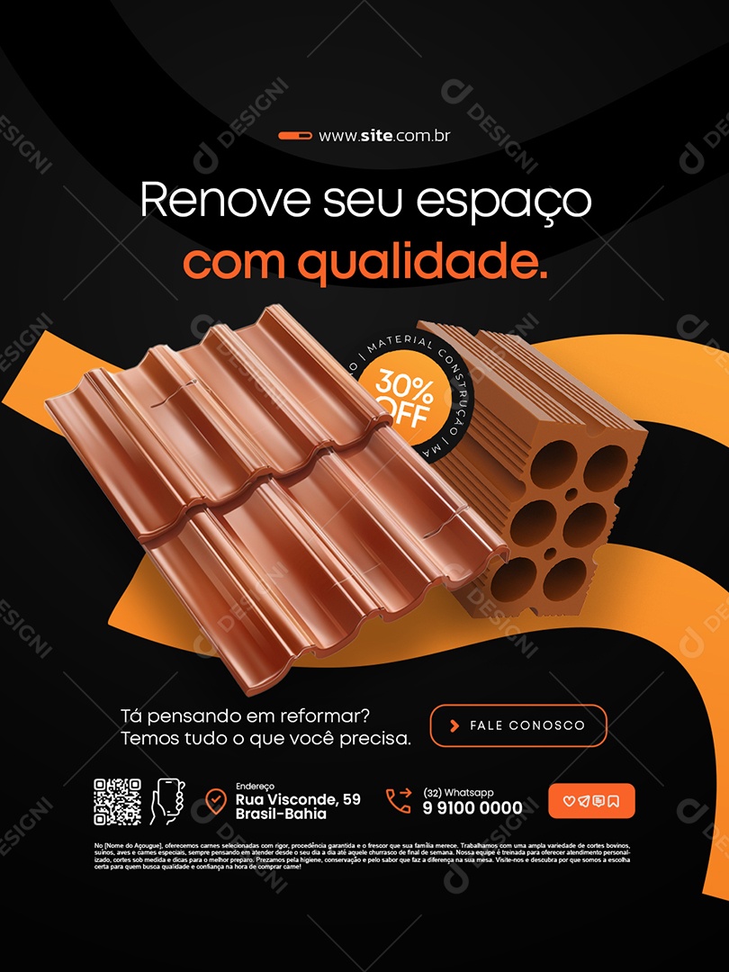 Material Construção Renove Seu Espaço com Qualidade Social Media PSD Editável