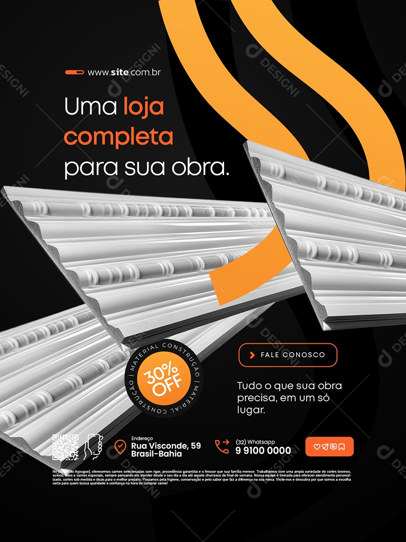 Material Construção Uma Loja Completa para Sua Obra Social Media PSD Editável