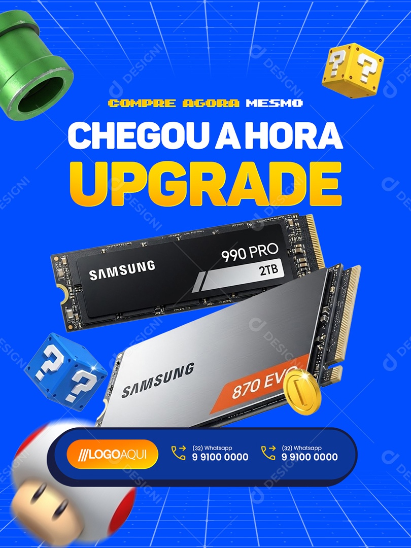 Loja Games Compre Agora Mesmo Chegou a Hora Upgrade Social Media PSD Editável