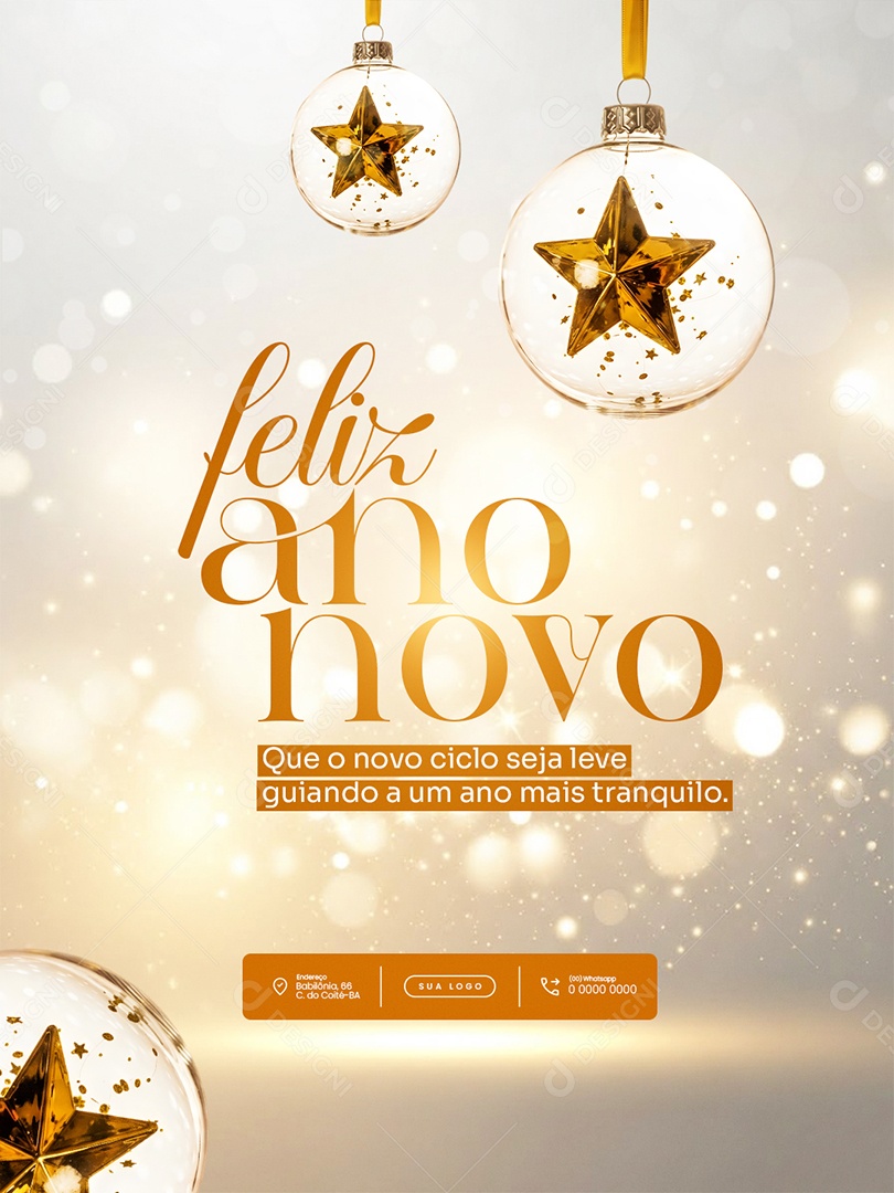 Flyer Feliz Ano Novo 2026 Feed Que o Próximo Ano Social Media PSD Editável