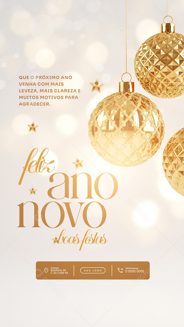 Flyer Feliz Ano Novo 2026 Story Que o Recomeço Seja Social Media PSD Editável