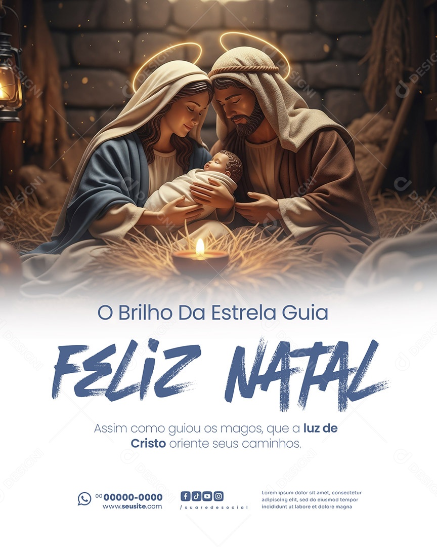 Feliz Natal 25 de Dezembro o Encanto do Natal Chegou Social Media PSD Editável