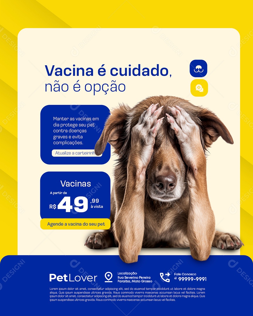 Petshop Vacina é Cuidado Não é Opção Social Media PSD Editável