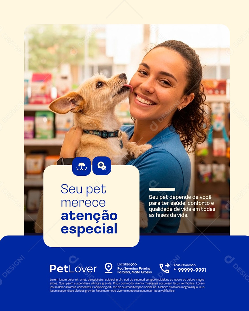 Petshop Seu Pet Merece Atenção Especial Social Media PSD Editável