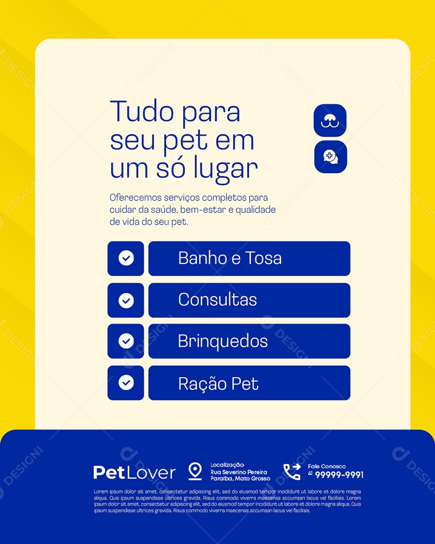 Petshop Tudo para Seu Pet em Um Só Lugar Social Media PSD Editável