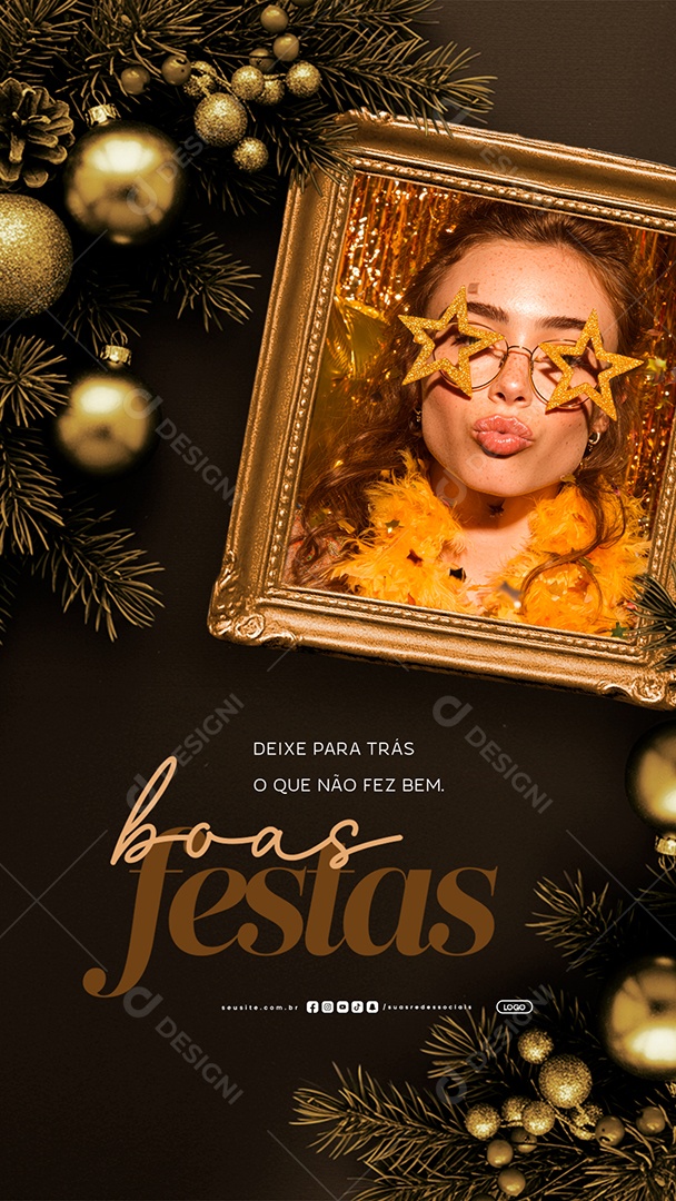 Story Boas Festas Deixe para Trás o Que Não Fez Bem Social Media PSD Editável
