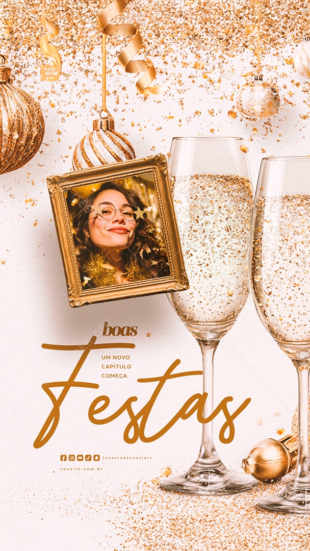 Story Boas Festas Um Novo Capítulo Começa Social Media PSD Editável
