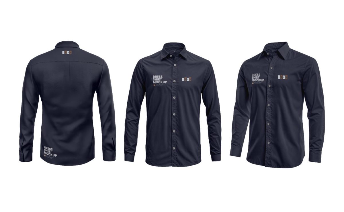 Camisa Social Escura Mockup Dianteiro e Traseiro PSD Editável