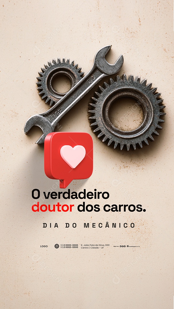 Story Dia do Mecânico 20 de Dezembro Social Media PSD Editável