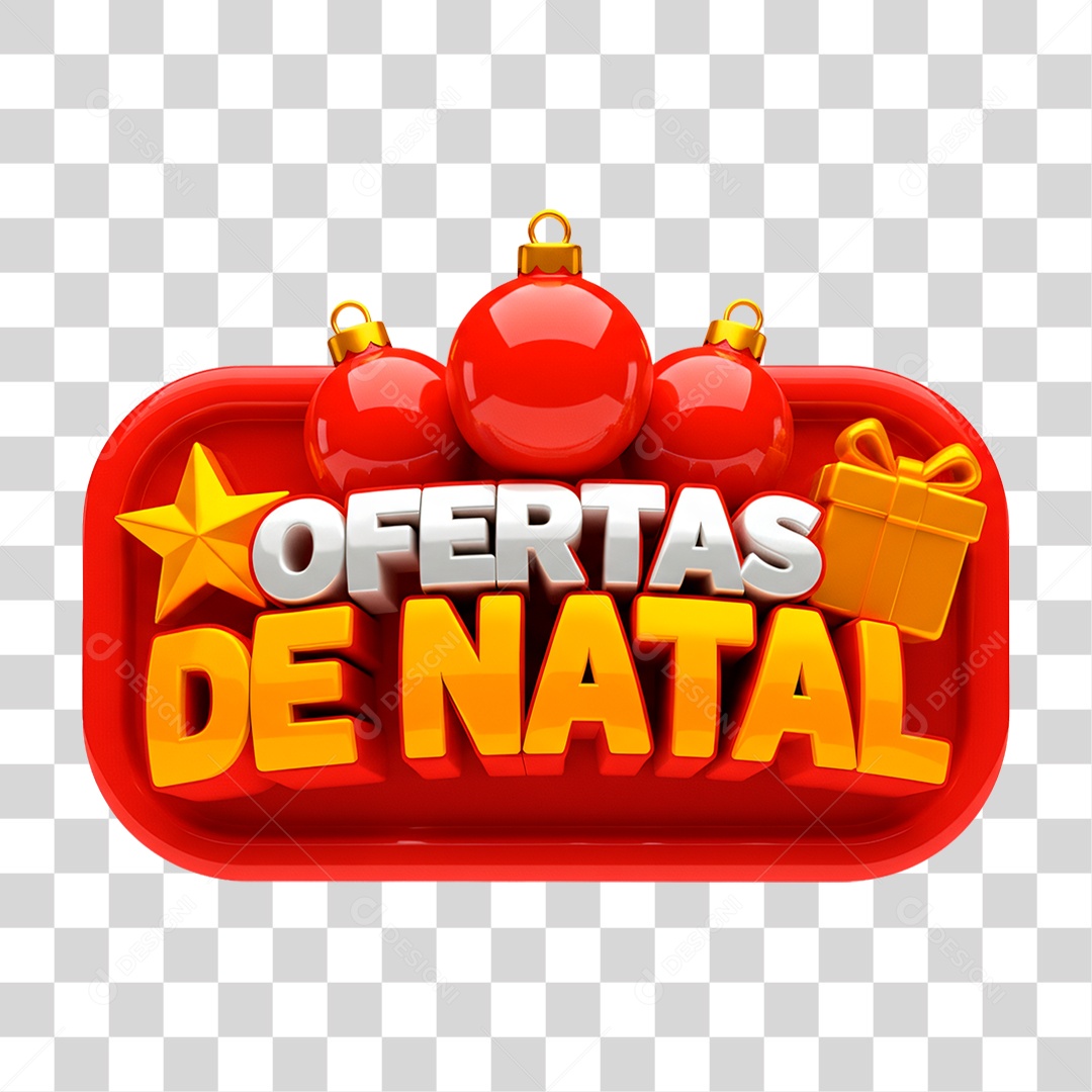 Selo 3D Ofertas de Natal PNG Transparente