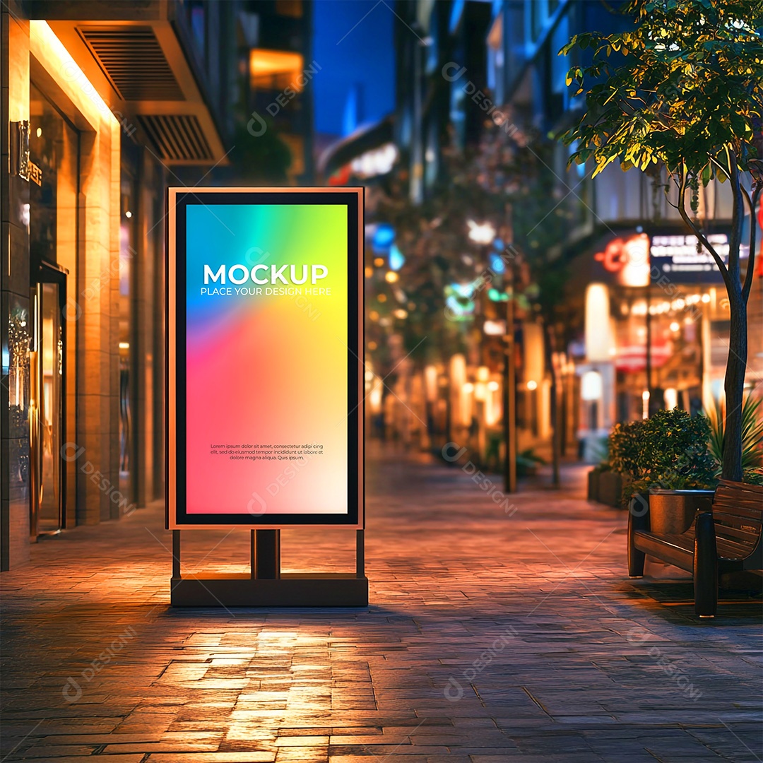 Mockup Painel Publicitário PSD Editável