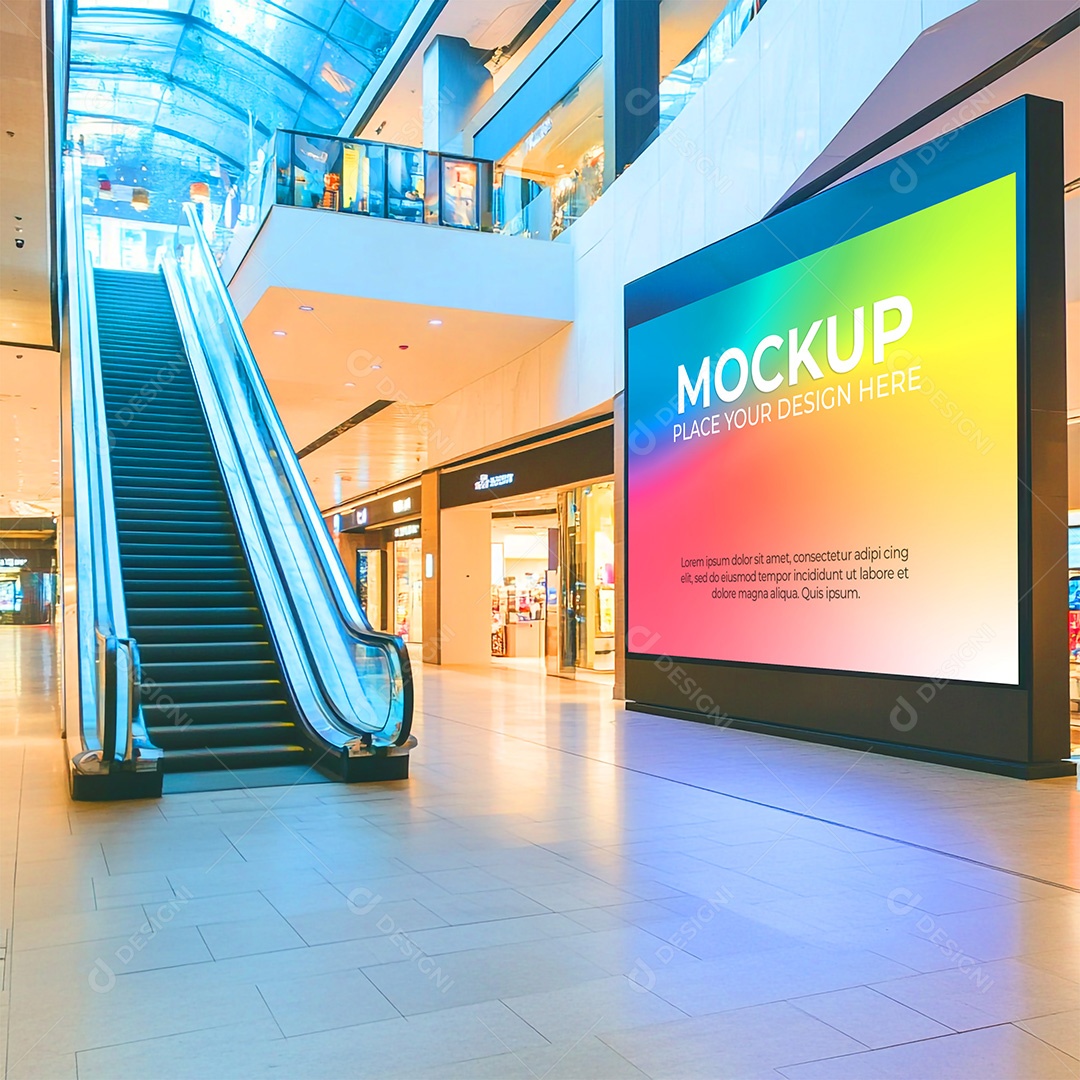 Mockup Painel Publicitário PSD Editável