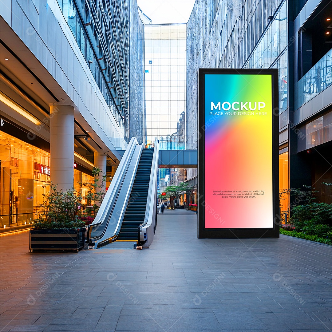 Mockup Painel Publicitário PSD Editável