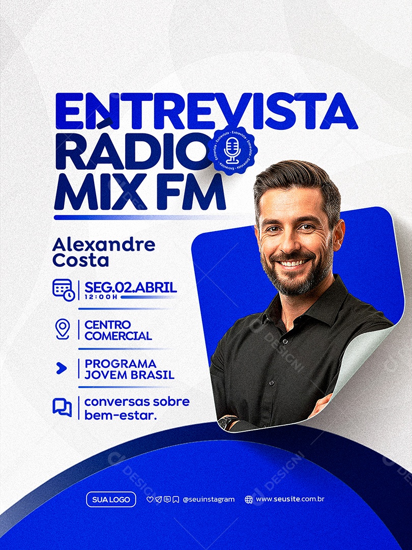 Entrevista Radio Social Media PSD Editável