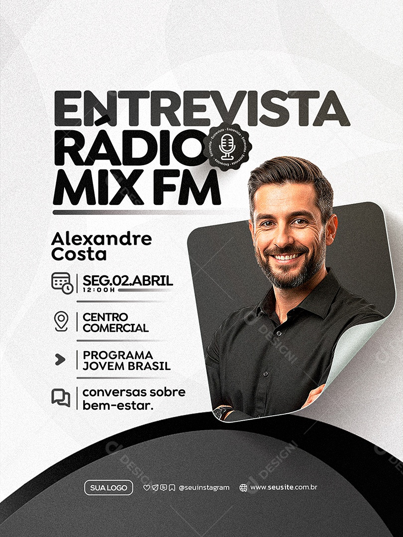 Entrevista Radio Social Media PSD Editável