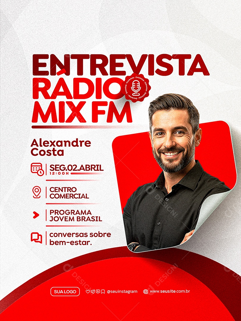 Entrevista Radio Social Media PSD Editável