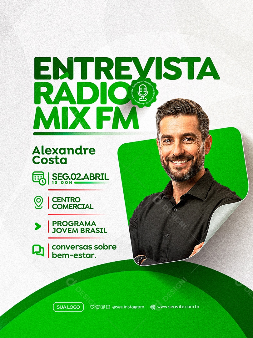 Entrevista Radio Social Media PSD Editável