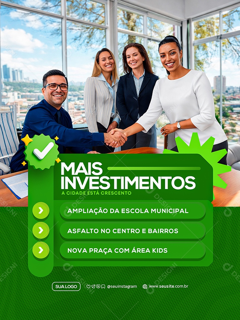 Mais Investimentos Prefeitura Social Social Media PSD Editável