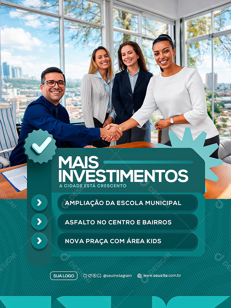 Mais Investimentos Prefeitura Social Social Media PSD Editável