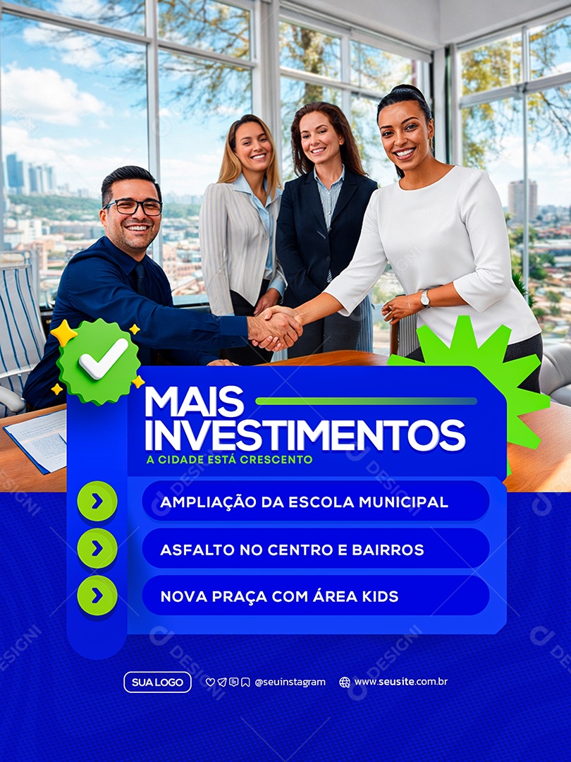 Mais Investimentos Prefeitura Social Social Media PSD Editável
