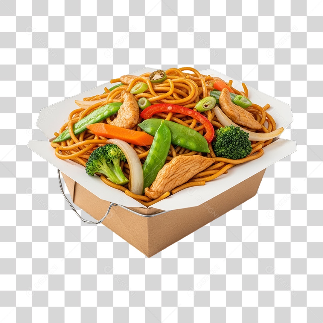 Caixa Marmita com Macarrão Variado PNG Transparente