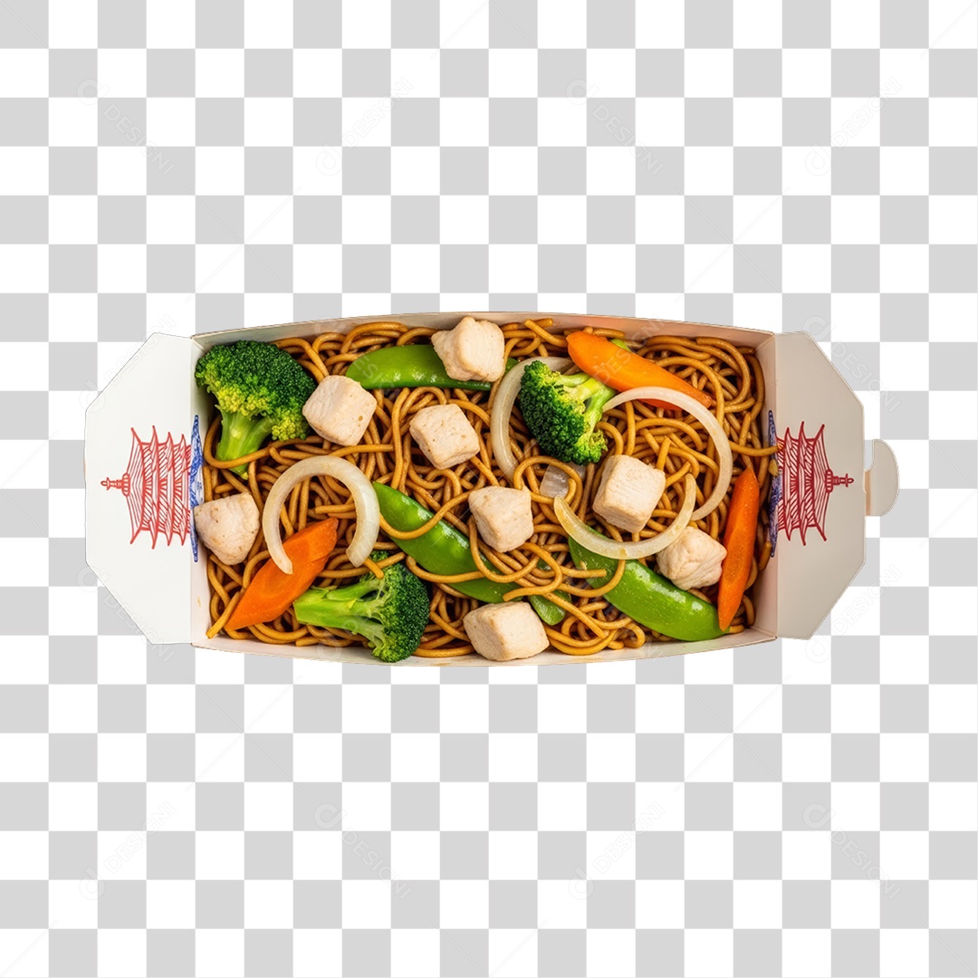 Caixa Marmita com Macarrão Variado PNG Transparente