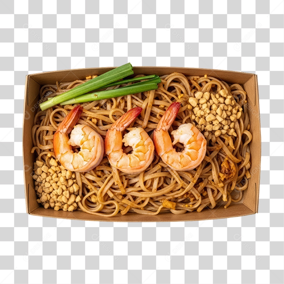 Caixa Marmita com Macarrão Variado PNG Transparente