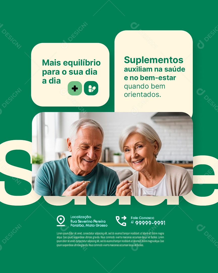 Farmácia Mais Equilíbrio para O Seu Dia a Dia Social Media PSD Editável