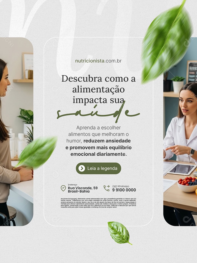 Nutricionista Descubra Cmoo a Alimentação Impacta Sua Saúde Social Media PSD Editável