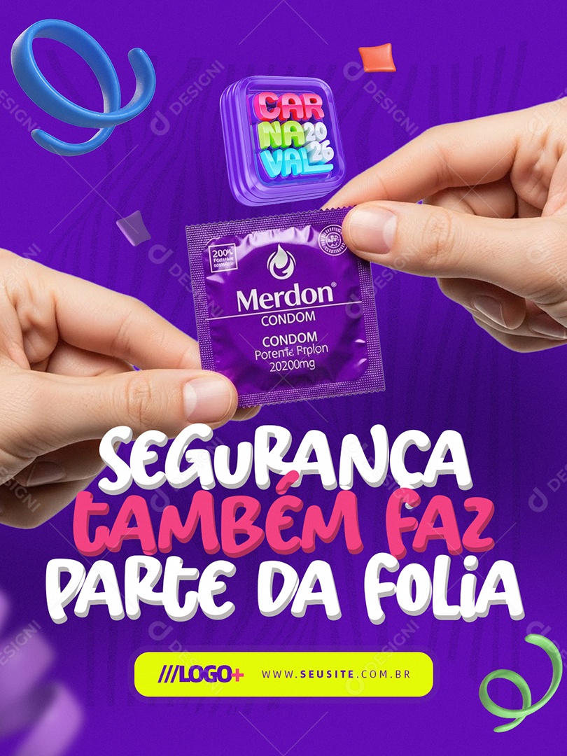 Carnaval 2026 Segurança Também Faz Parte da Folia Social Media PSD Editável