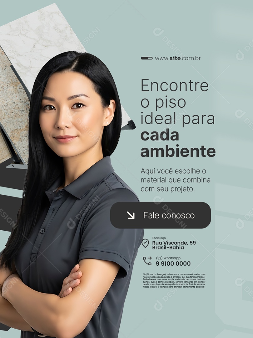 Loja de Pisos Encontre o Piso Ideal para Cafa Ambiente Social Media PSD Editável