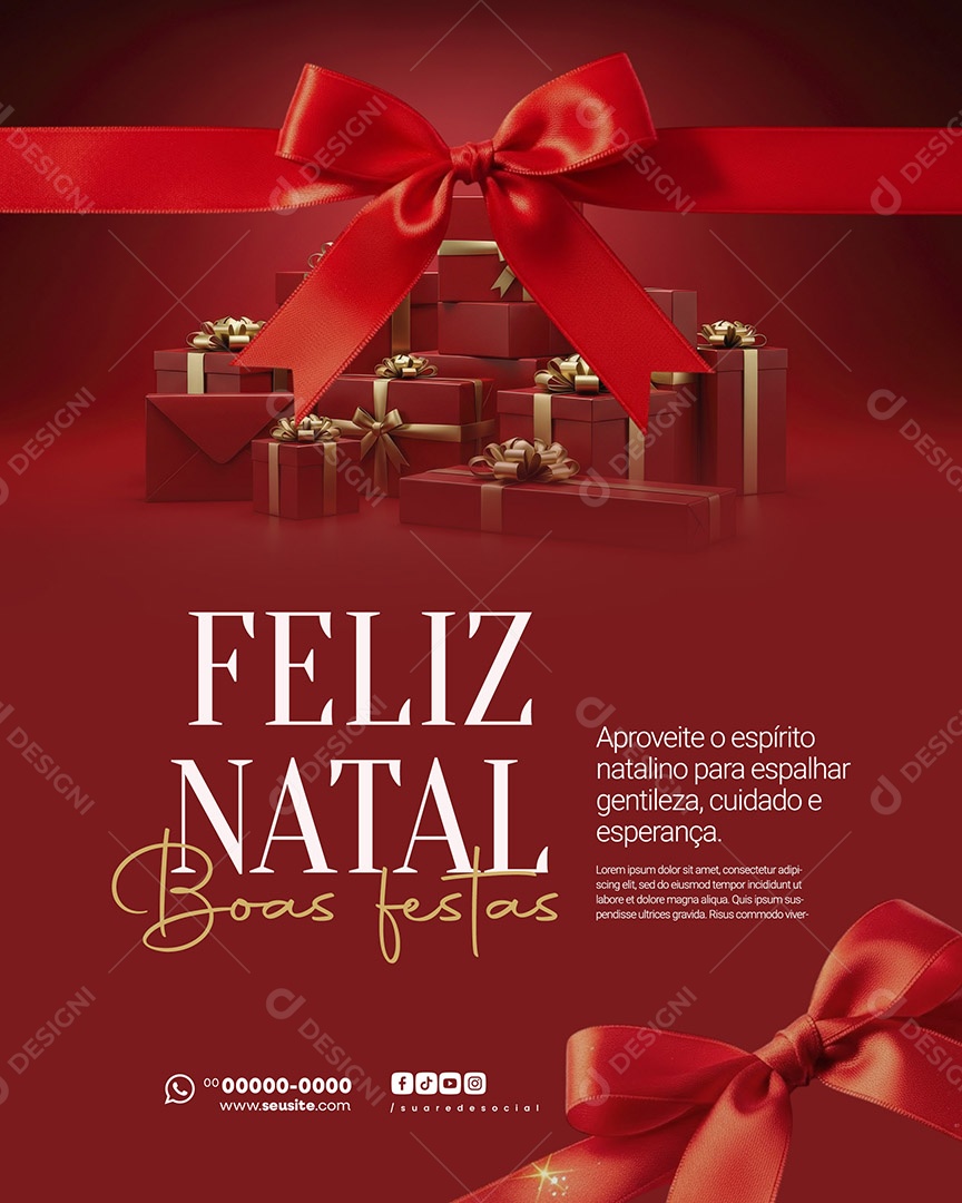Feliz Natal 25 de Dezembro Aproveite o Espírito Social Media PSD Editável