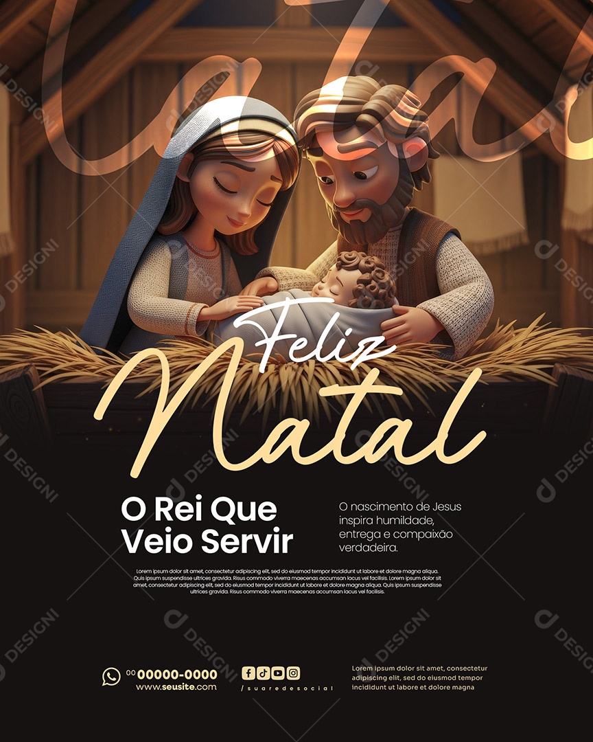 Feliz Natal 25 de Dezembro O Rei Social Media PSD Editável