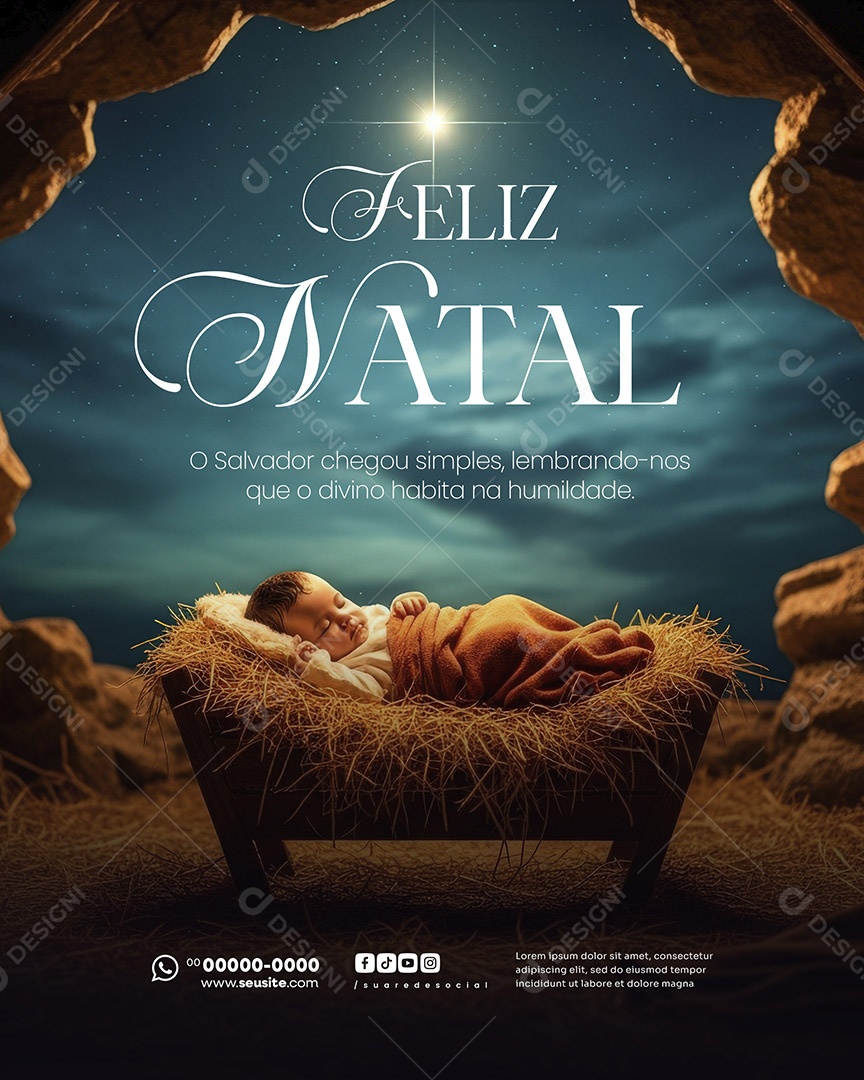 Feliz Natal 25 de Dezembro o Savaldor Social Media PSD Editável