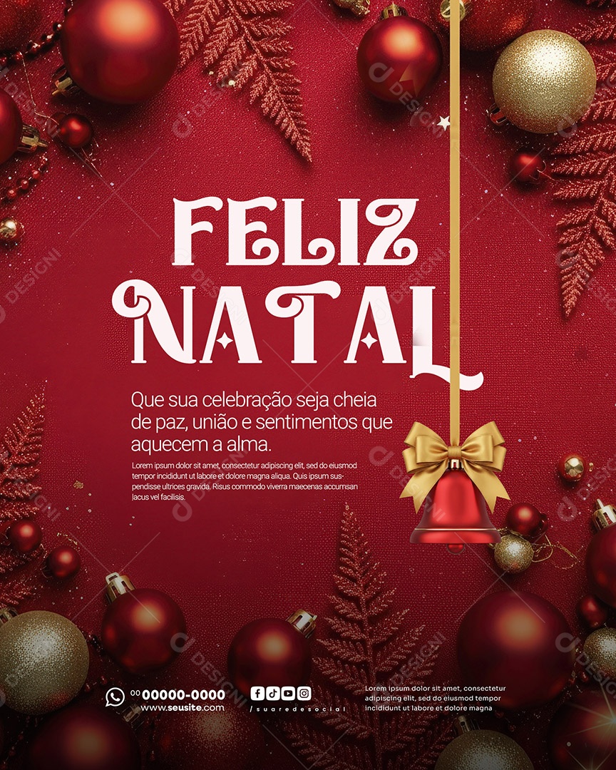 Feliz Natal 25 de Dezembro Que sua Celebração Seja Cheia de Paz Social Media PSD Editável