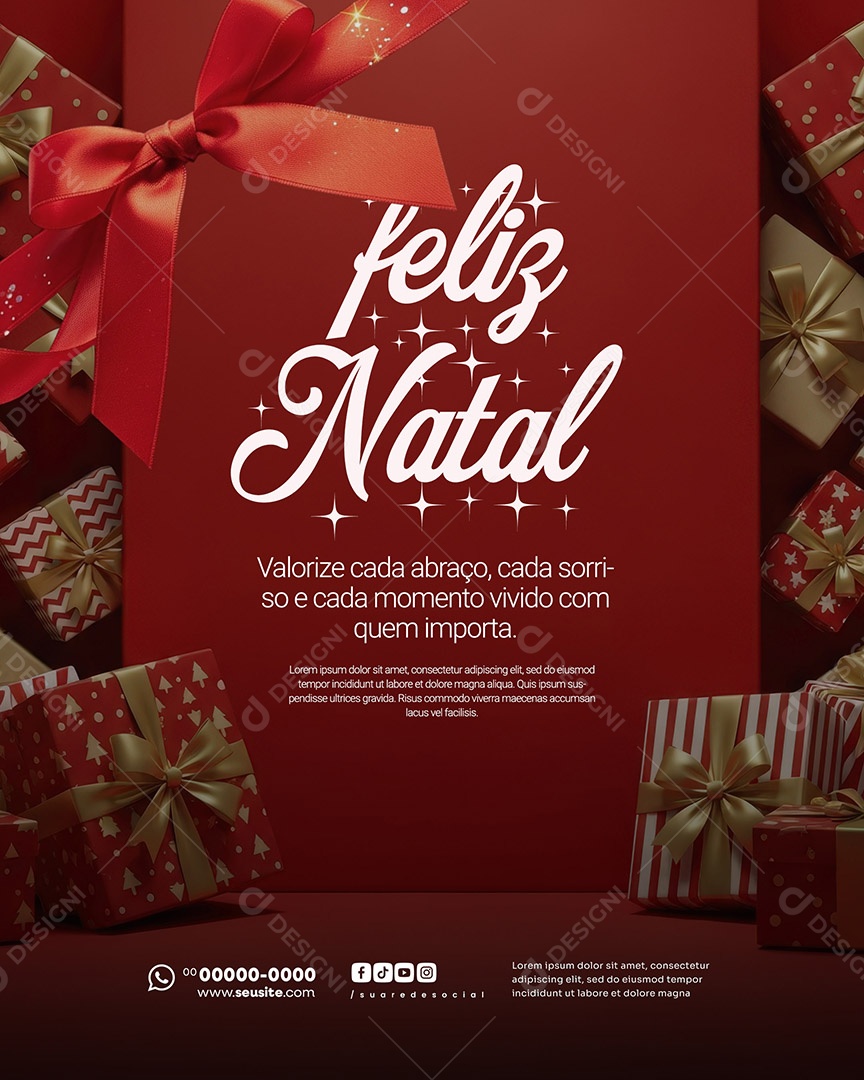 Feliz Natal 25 de Dezembro Valorize cada Abraço Social Media PSD Editável