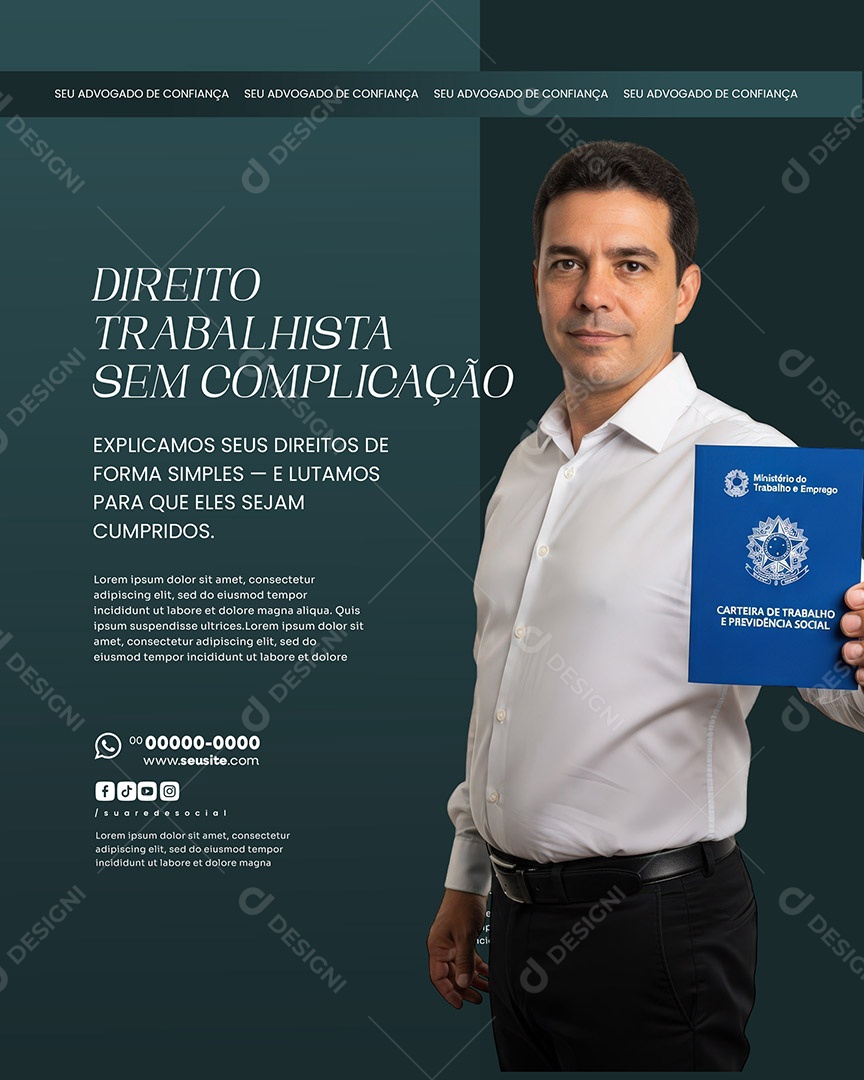 Advogado Trabalhista Social Media PSD Editável