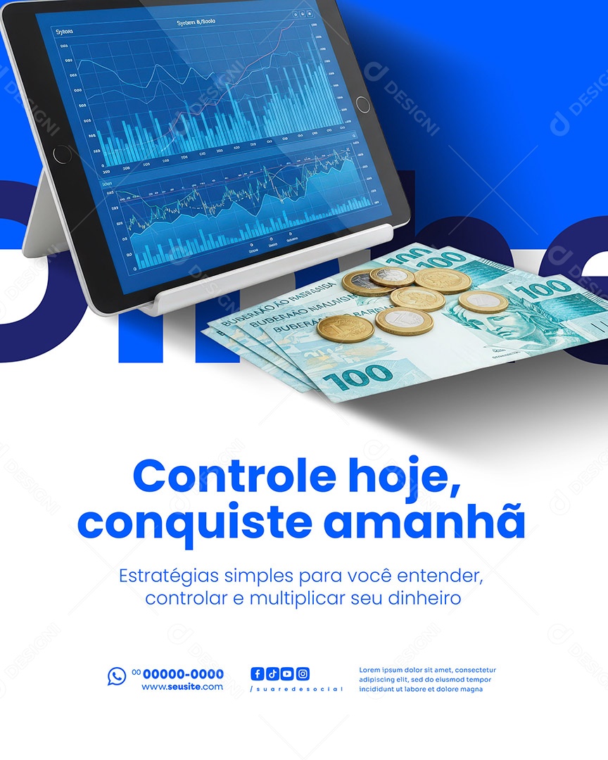 Consultor Financeiro Conquiste Amanhã Social Media PSD Editável