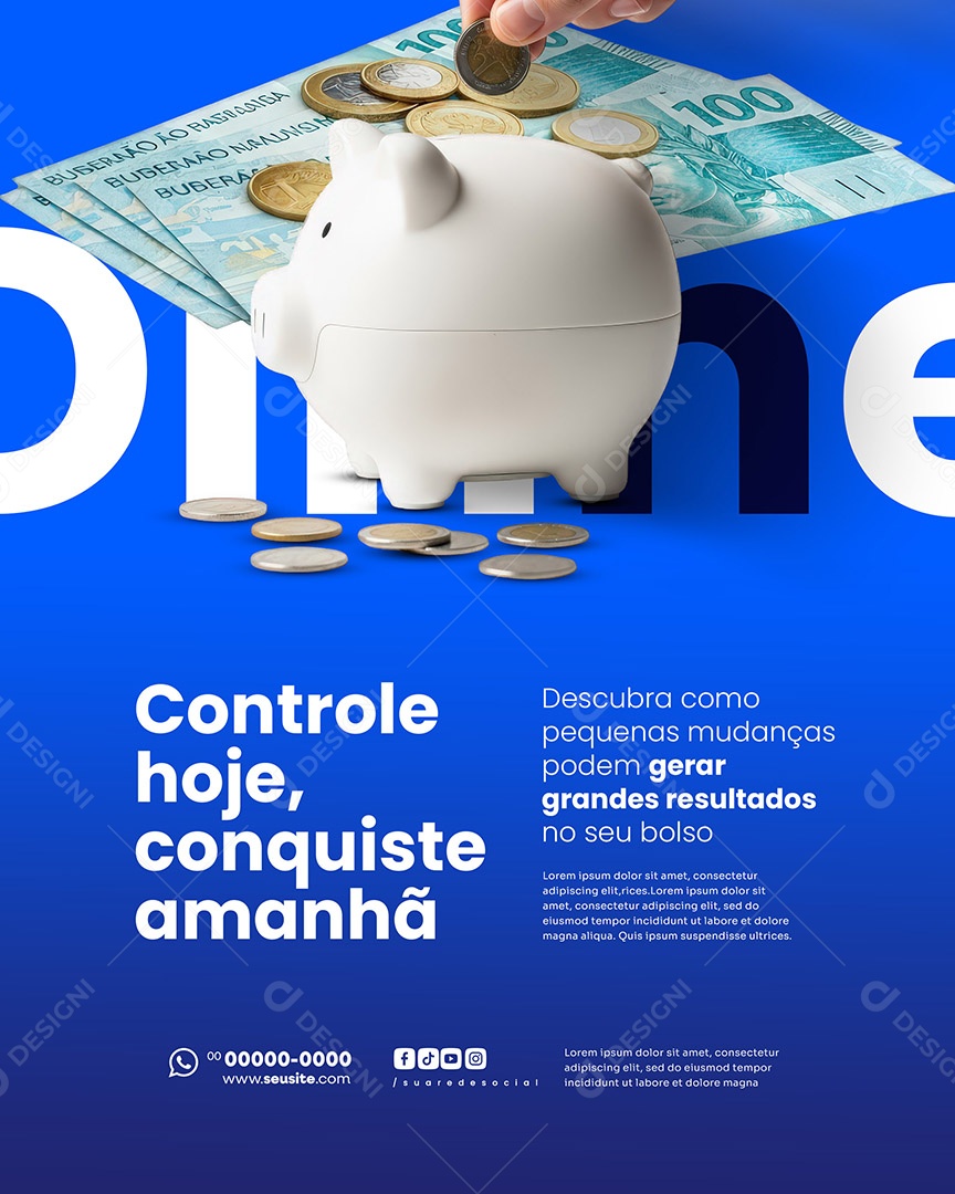Consultor Financeiro Controle Hoje Social Media PSD Editável