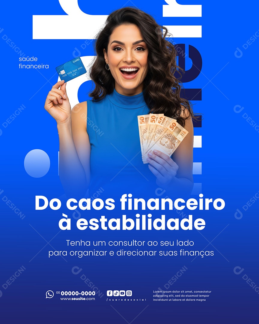 Consultor Financeiro Do Caos Financeiro Social Media PSD Editável