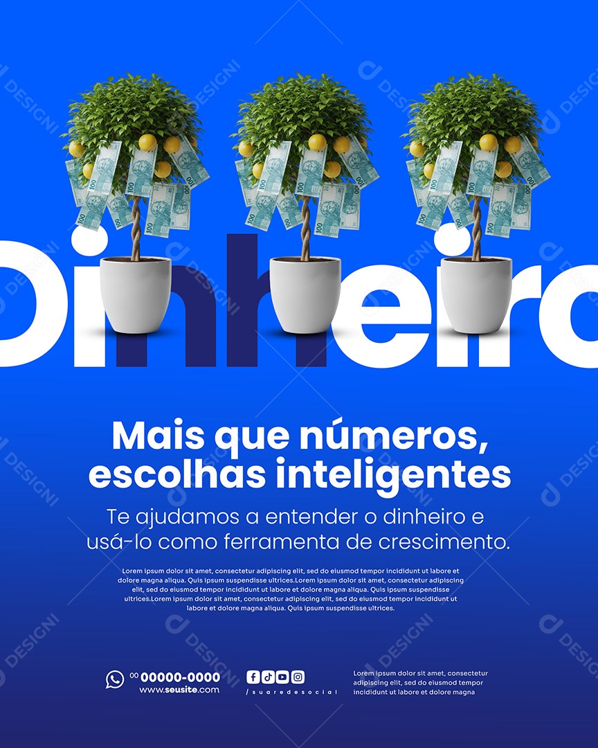 Consultor Financeiro Mais que Números Social Media PSD Editável