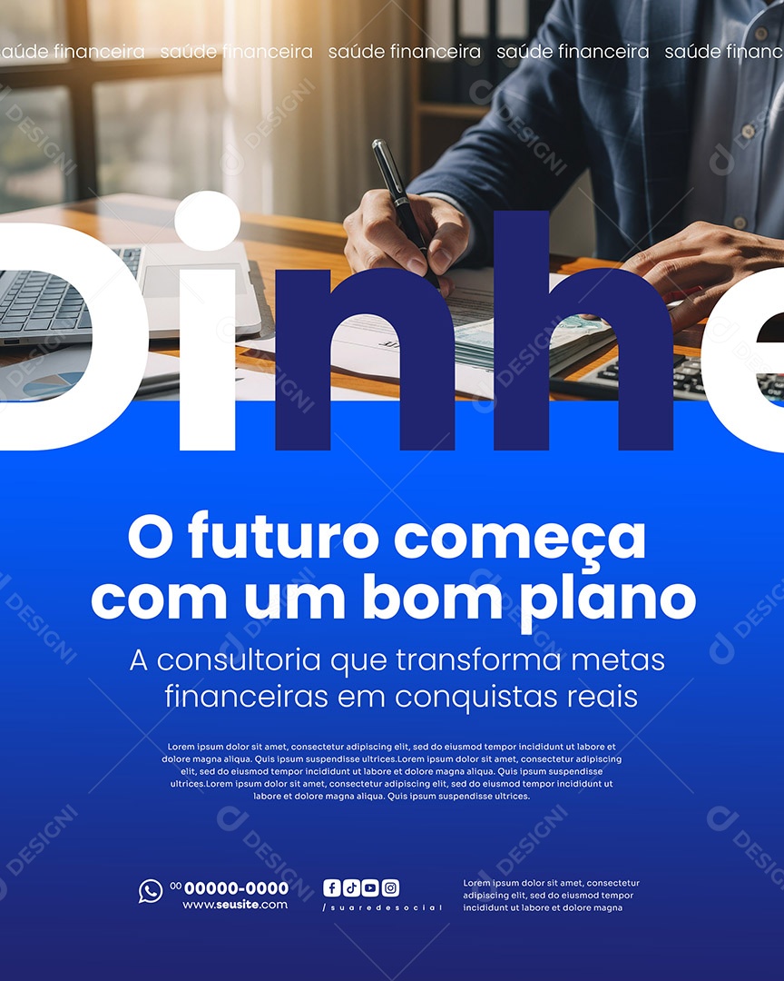 Consultor Financeiro o Futuro Começa Social Media PSD Editável