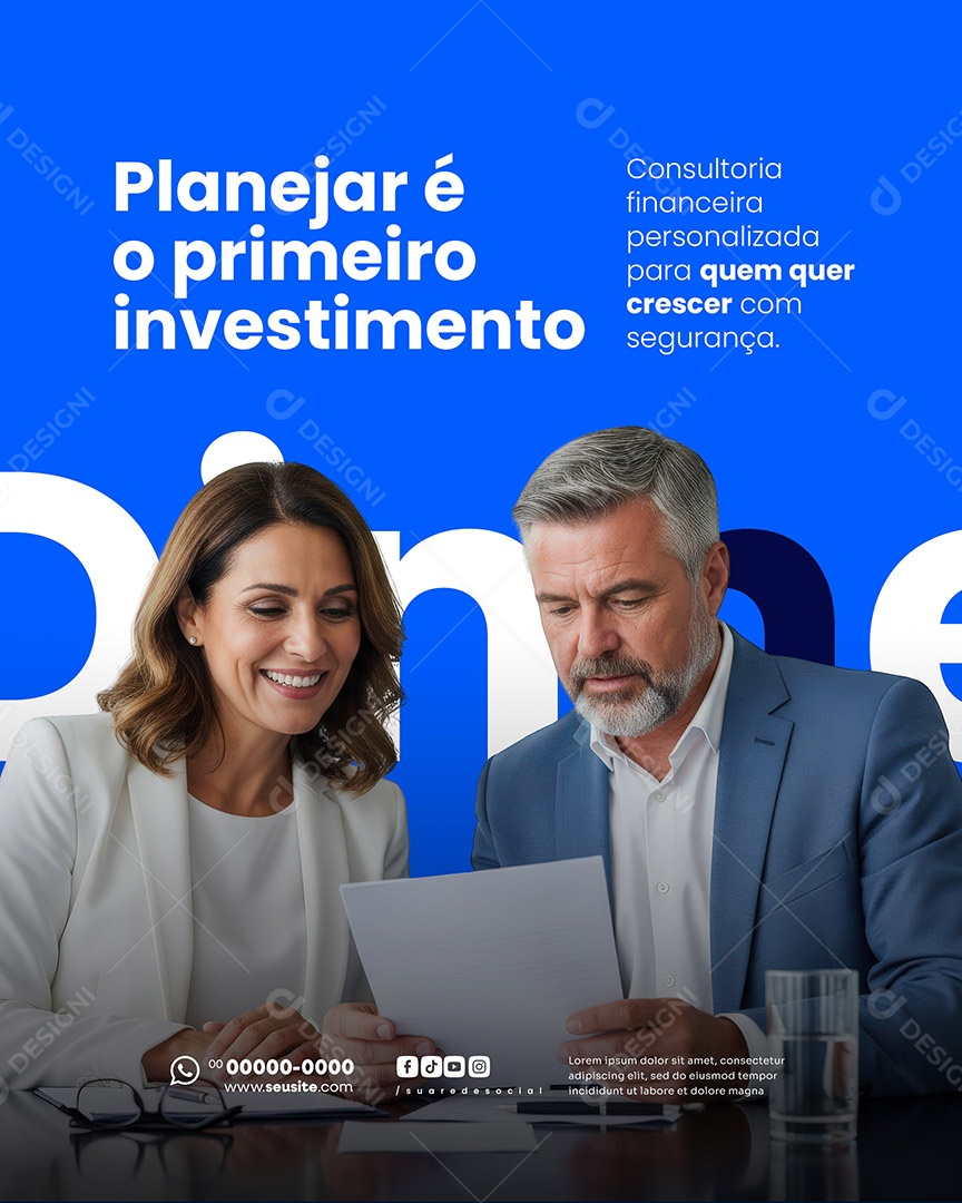 Consultor Financeiro Planejar é Social Media PSD Editável