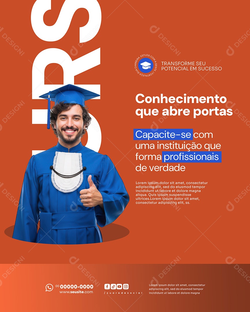 Curso Profissionalizante Conhecimento Social Media PSD Editável